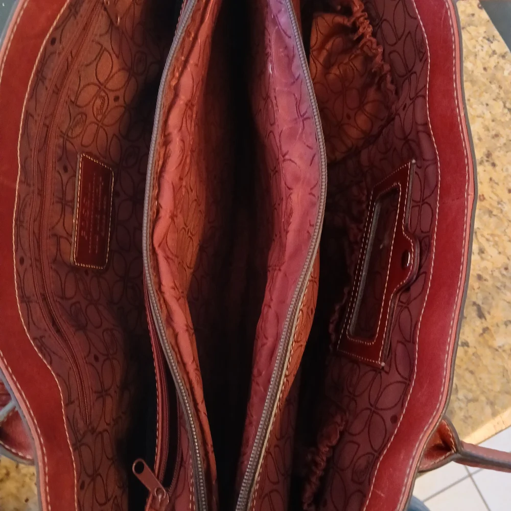 Fossil Red Leather Tote Bag - Picture 5 of 6